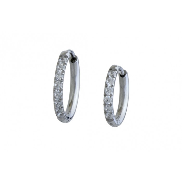 Steel earring/articulée/CZ/RE