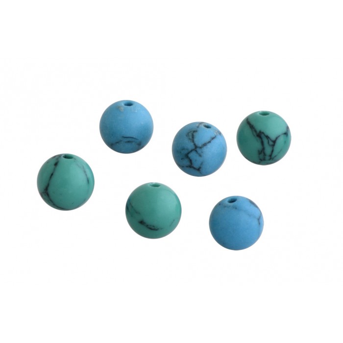Turquoise reconstituée 2 trous/8mm