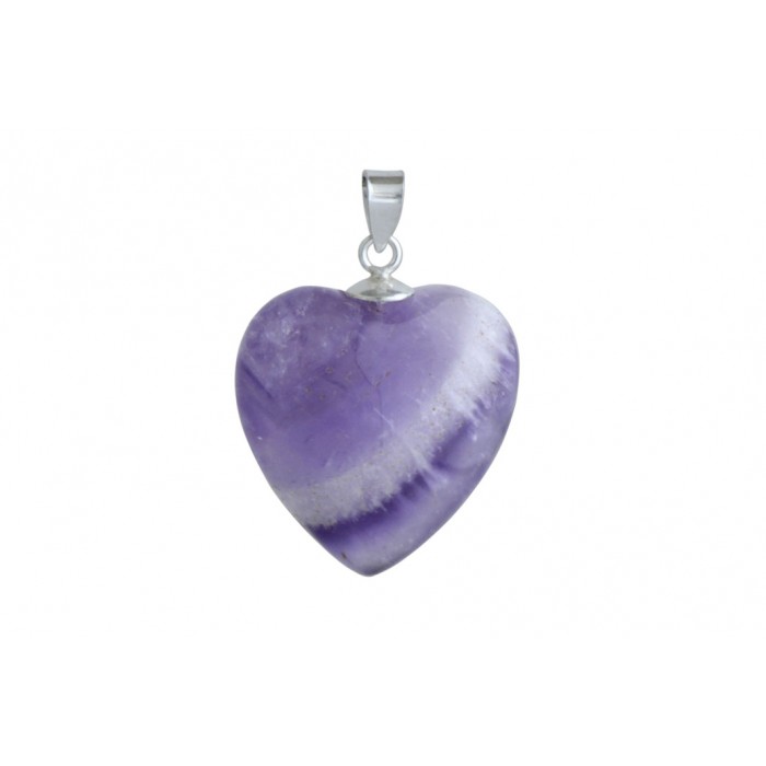 Pendentif argent pierre/coeur