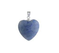 Pendentif argent pierre/coeur