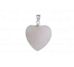 Pendentif argent pierre/coeur
