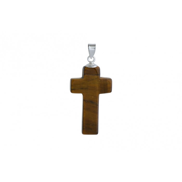 Pendentif argent pierre/croix
