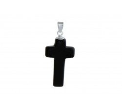 Pendentif argent pierre/croix