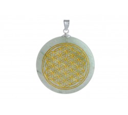 Pendentif argent pierre/fleur de vie