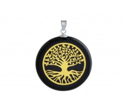 Pendentif argent pierre/arbre de vie