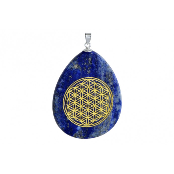 Pendentif argent/fleur de vie /ovale