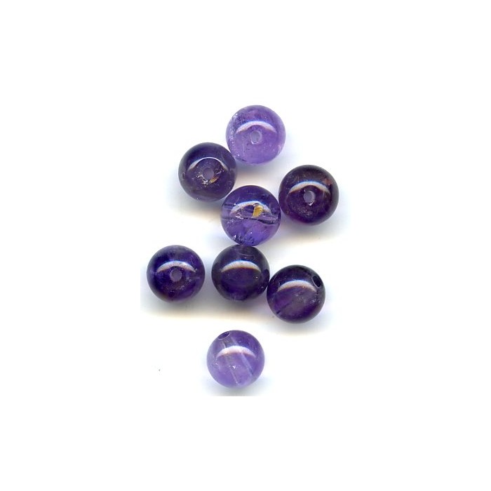 Améthyste 2 trous/6mm