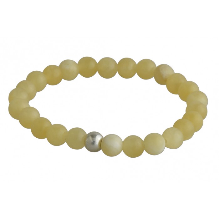 Bracelet argent pierre/calcite jaune