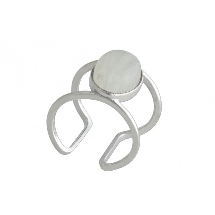Bague argent pierre pierre de lune (reglable)