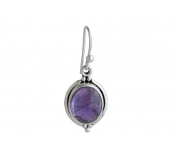 Boucle d'oreille argent pierre pendante