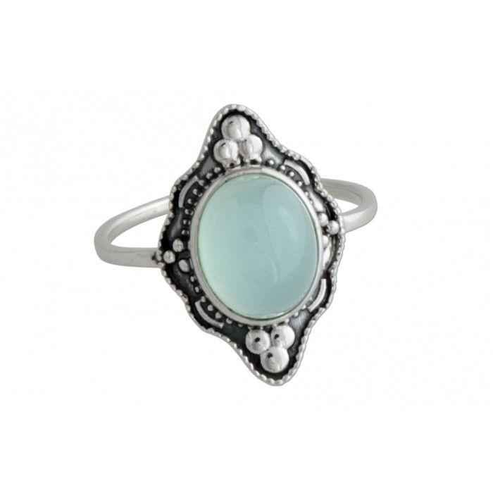 Bague argent pierre calcédoine
