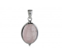 Pendentif argent pierre/ovale ethnique/30mm