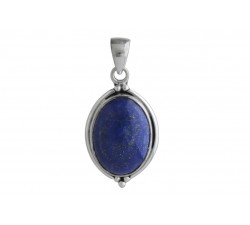 Pendentif argent pierre/ovale ethnique/30mm