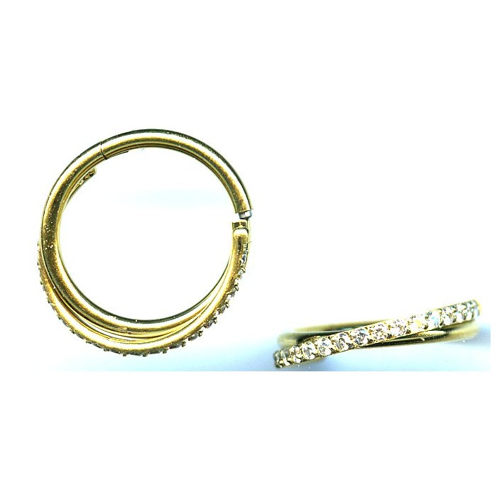 Steel ip gold segment ring 1.2mm / à l'unité