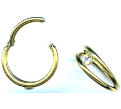 Steel ip gold segment ring 1.2mm CZ / à l'unité