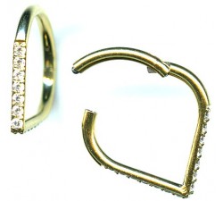 steel ip gold segment ring 1.2mm CZ / à l'unité