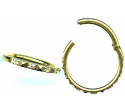 Steel ip gold segment ring 1.2mm CZ / à l'unité