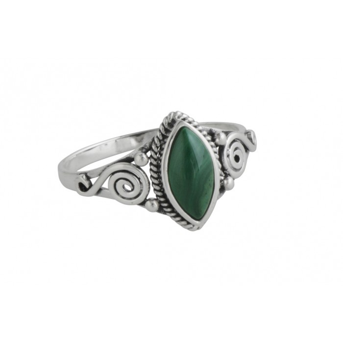 Bague argent pierre malachite