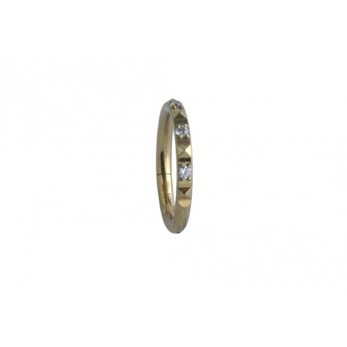 Steel ip gold segment ring 1.2mm CZ / à l'unité