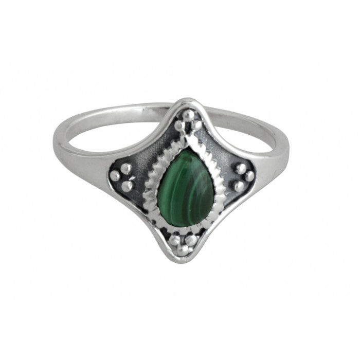 Bague argent pierre malachite