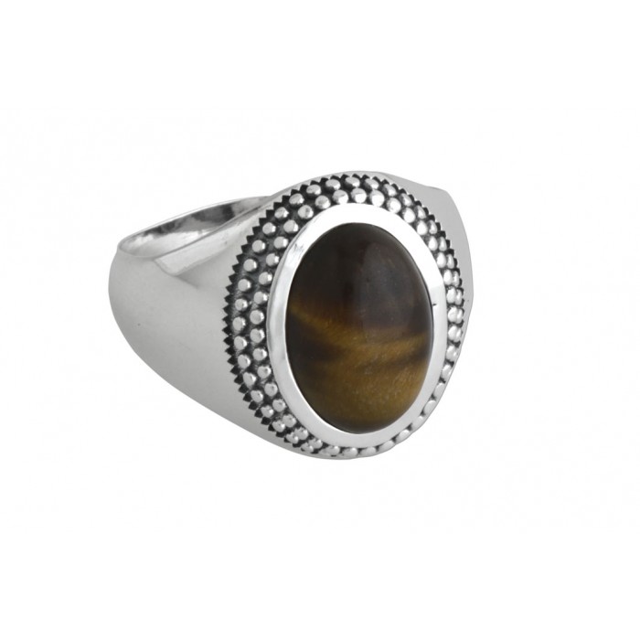Bague argent pierre oeil de tigre