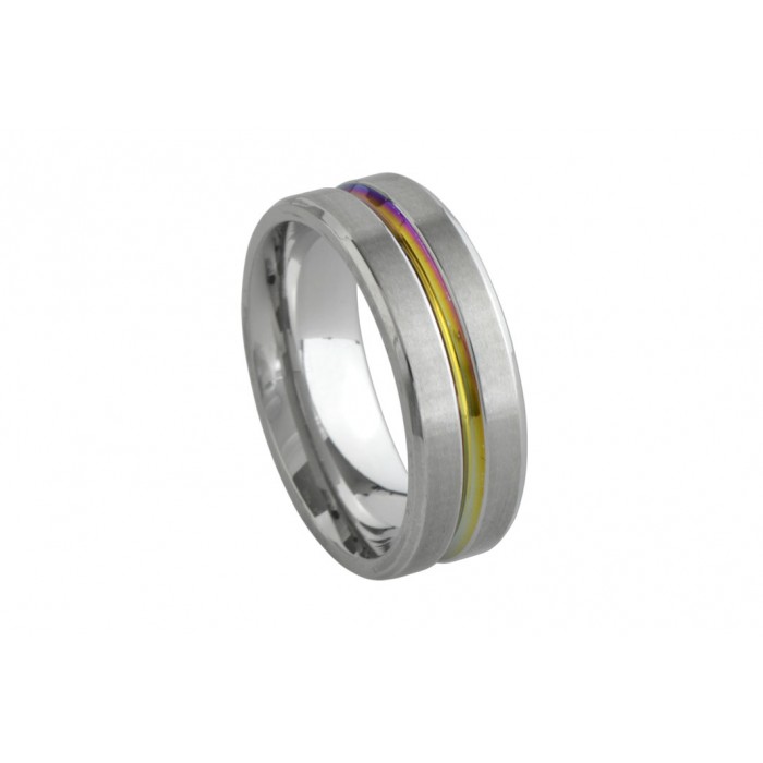 Steel ring rainbow ring