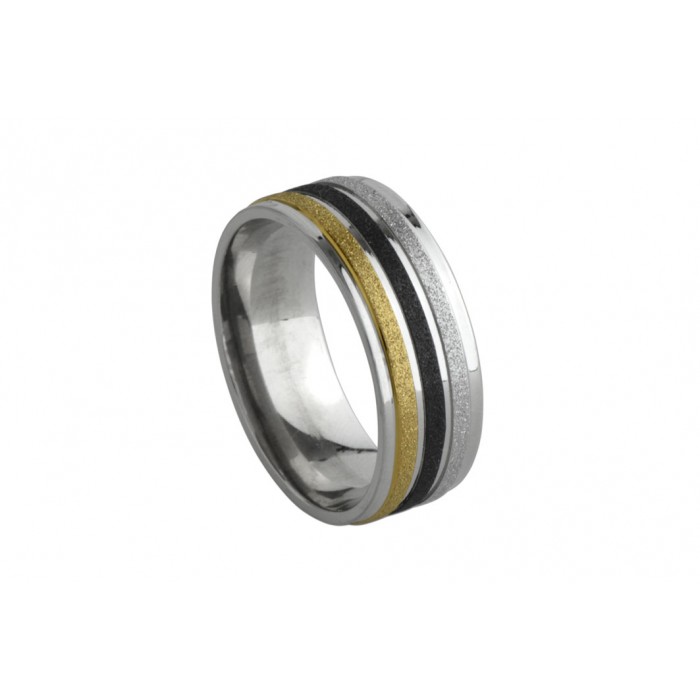 Steel Ip gold,black ring