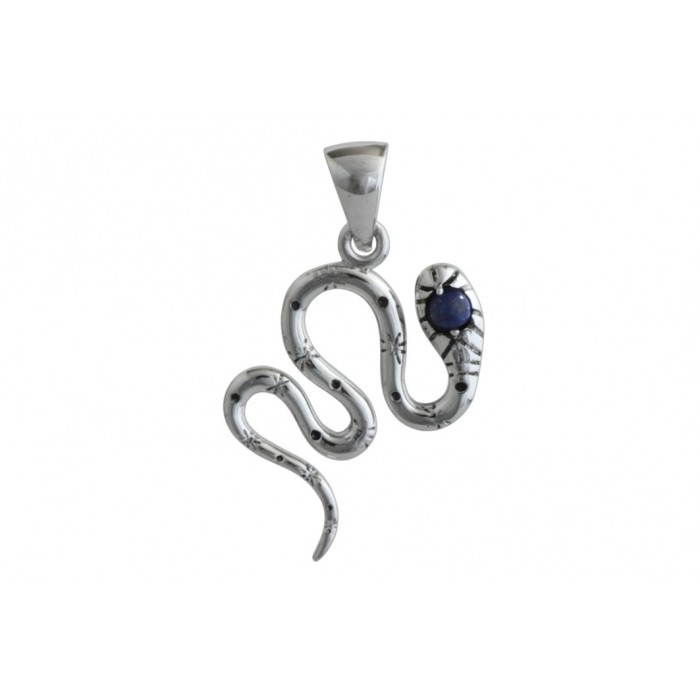 Pendentif argent pierre/serpent