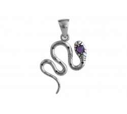 Pendentif argent pierre/serpent