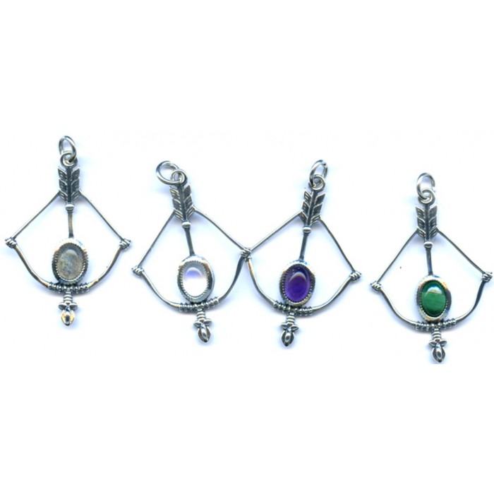 Pendentif argent pierre/arc