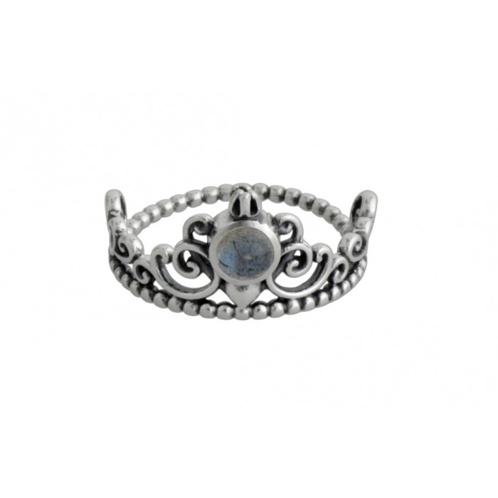 Bague argent pierre labradorite/arabesque