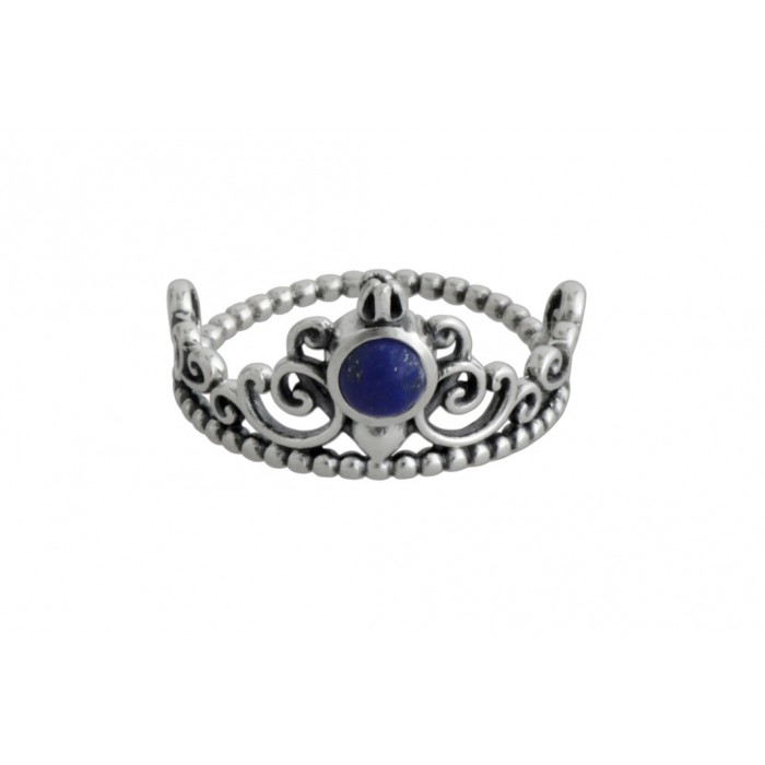 Bague argent pierre lapis lazuli/arabesque