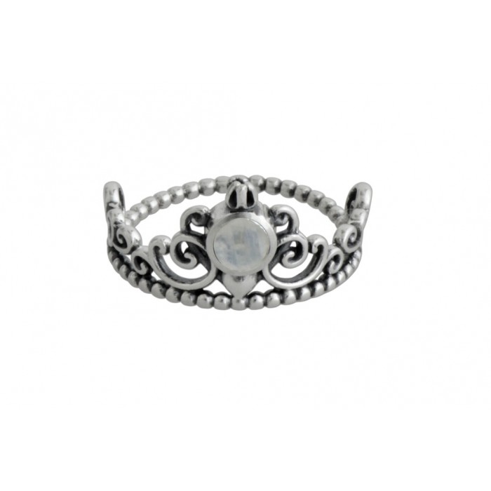 Bague argent pierre pierre de lune/arabesque