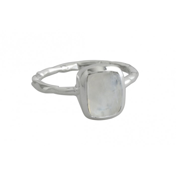 Bague argent pierre pierre de lune/carré