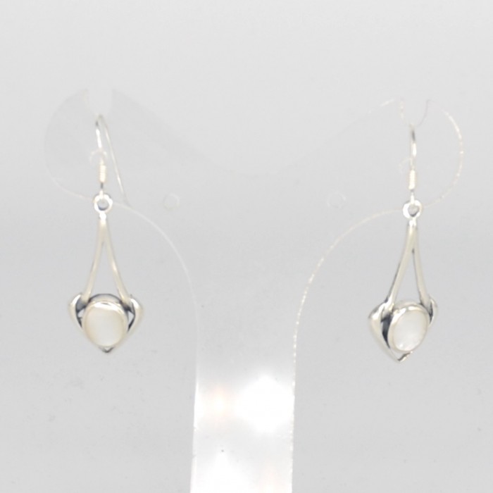 Boucle d'oreille argent pierre / Nacre