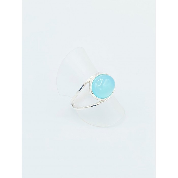 Bague argent pierre calcédoine