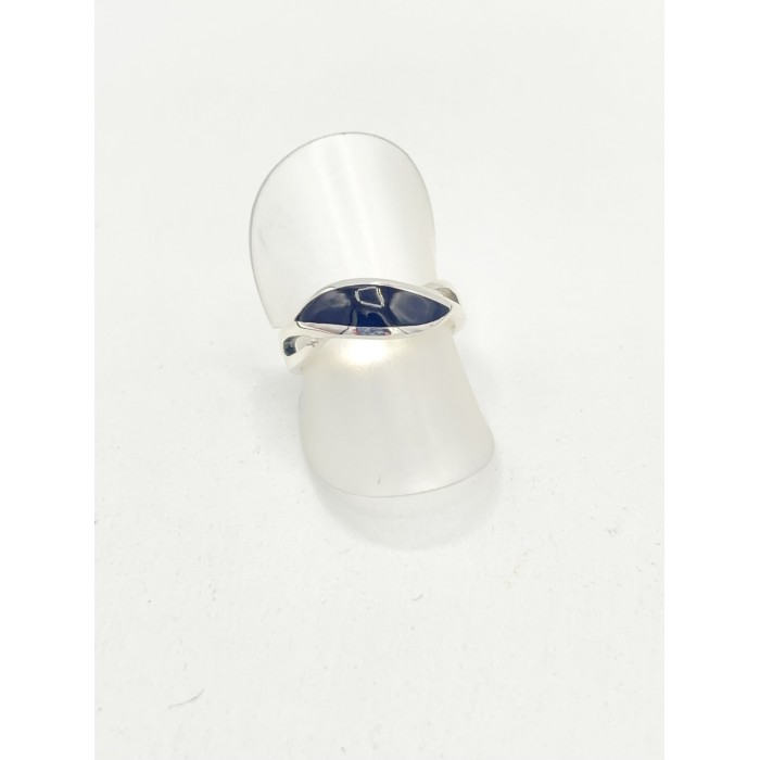 Bague argent pierre / Onyx vague ajourée