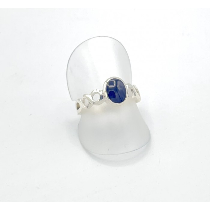 Bague argent pierre onyx torsade