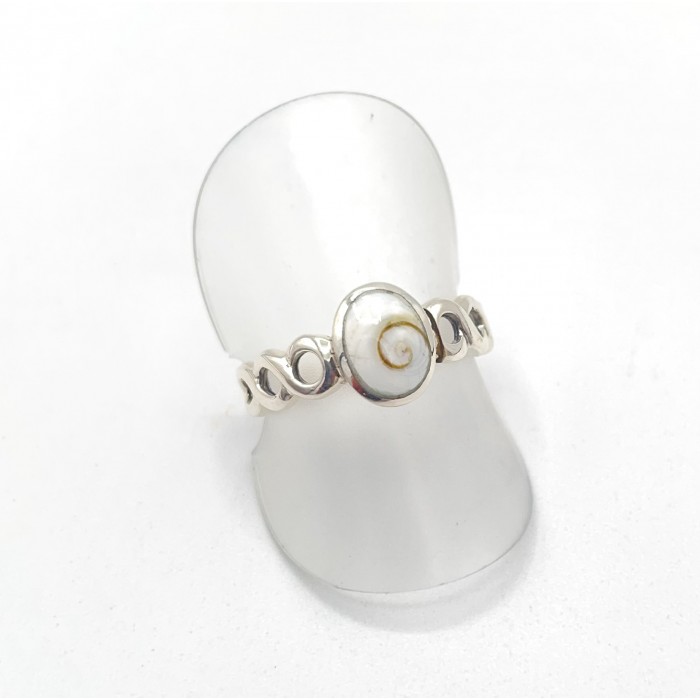 Bague argent pierre shiva torsade