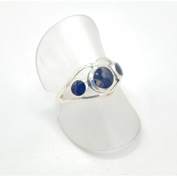 Bague argent 3 pierres onyx coeur