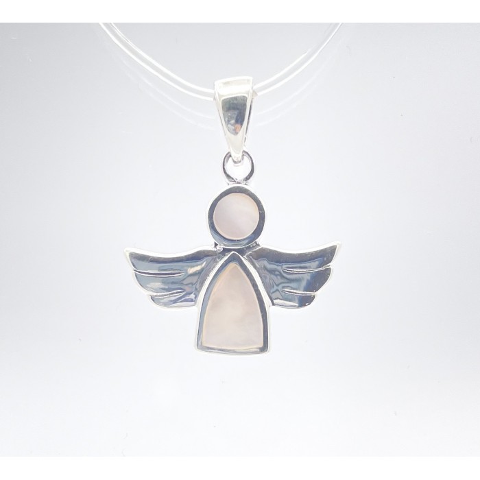 Pendentif argent ange nacre