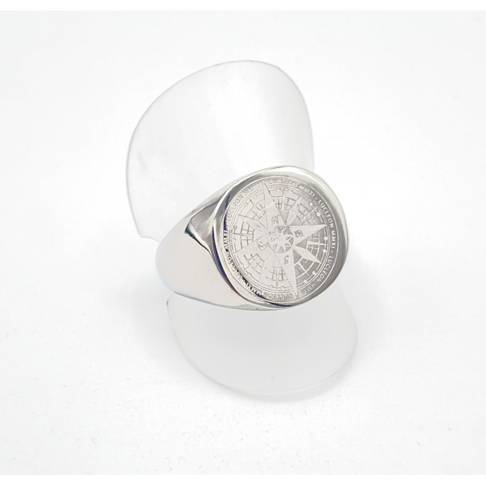 Bague acier boussole steel