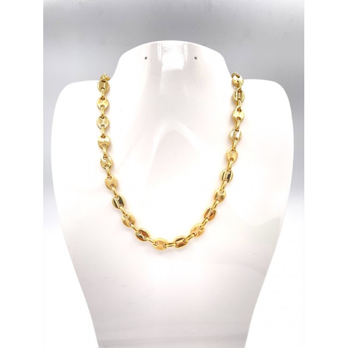 Steel  Ip Gold Chain/8.5mmx10mm/miroir et brossé