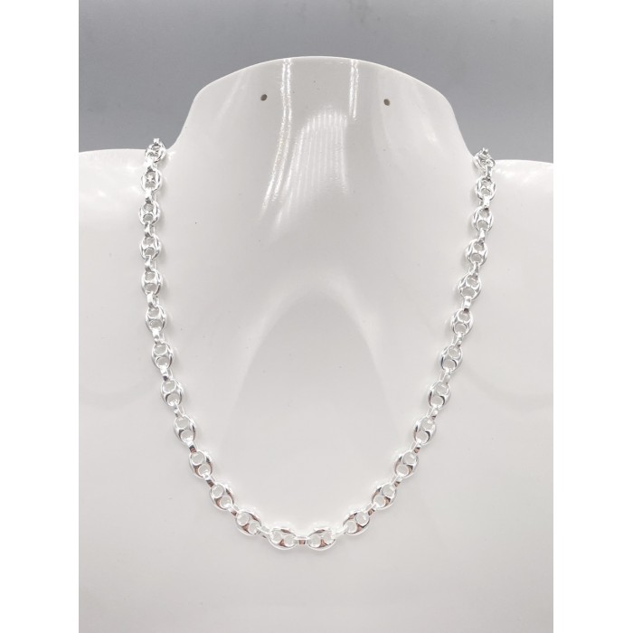 Chaîne argent / grain de cafe 4.4mm