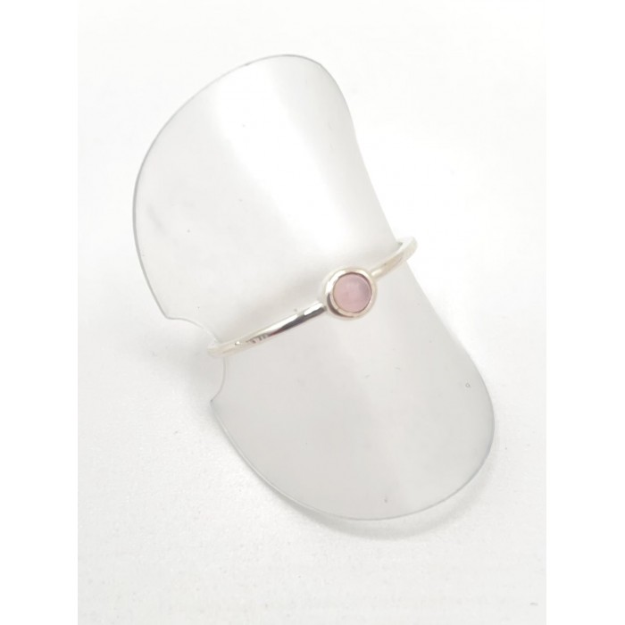 Bague argent pierre / mini Quartz Rose