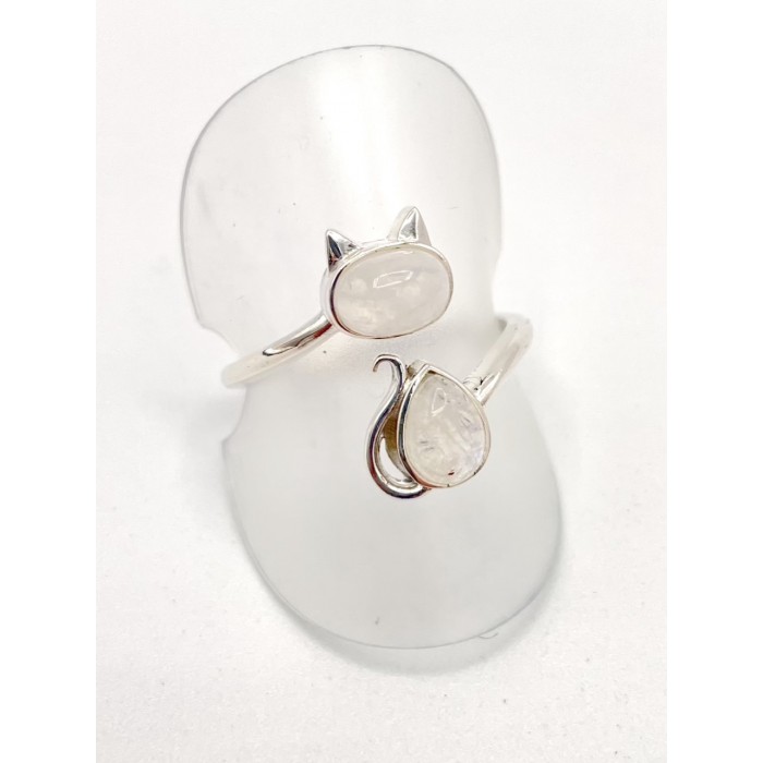 Bague argent pierre chat Pierre de Lune