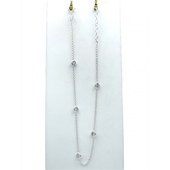 Chaîne cheville argent / clear cz