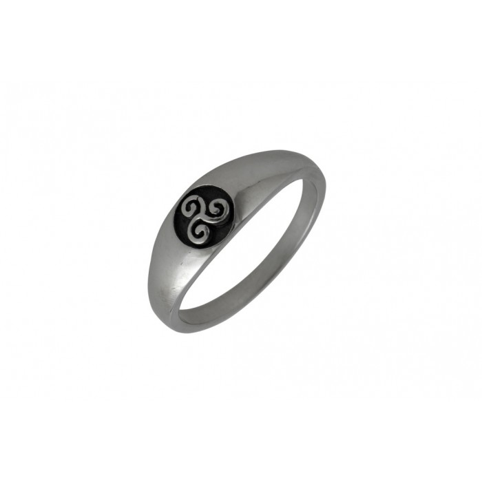 Steel ring/chevalière triskel