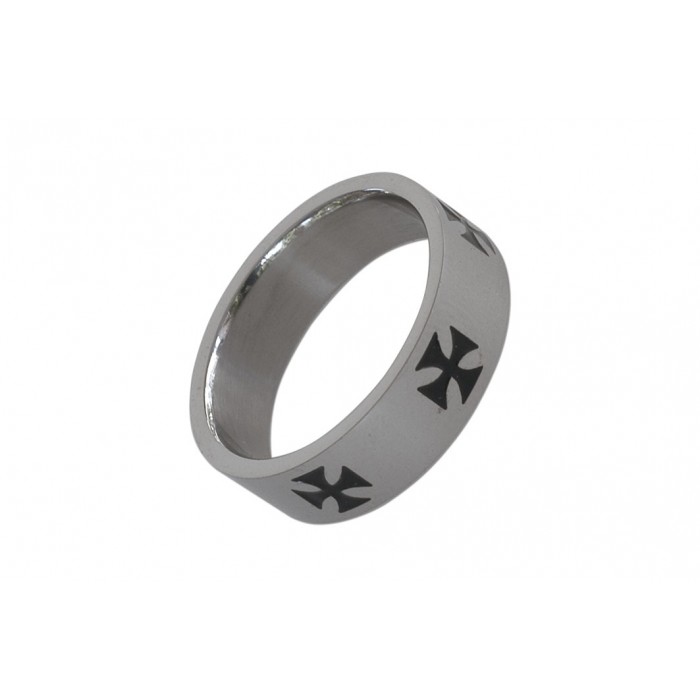 Steel ring/croix de malte/7MM