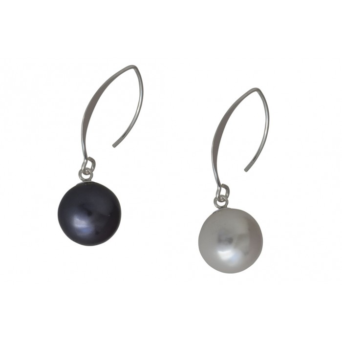 Boucle d'oreille argent/perle 10,12,14mm